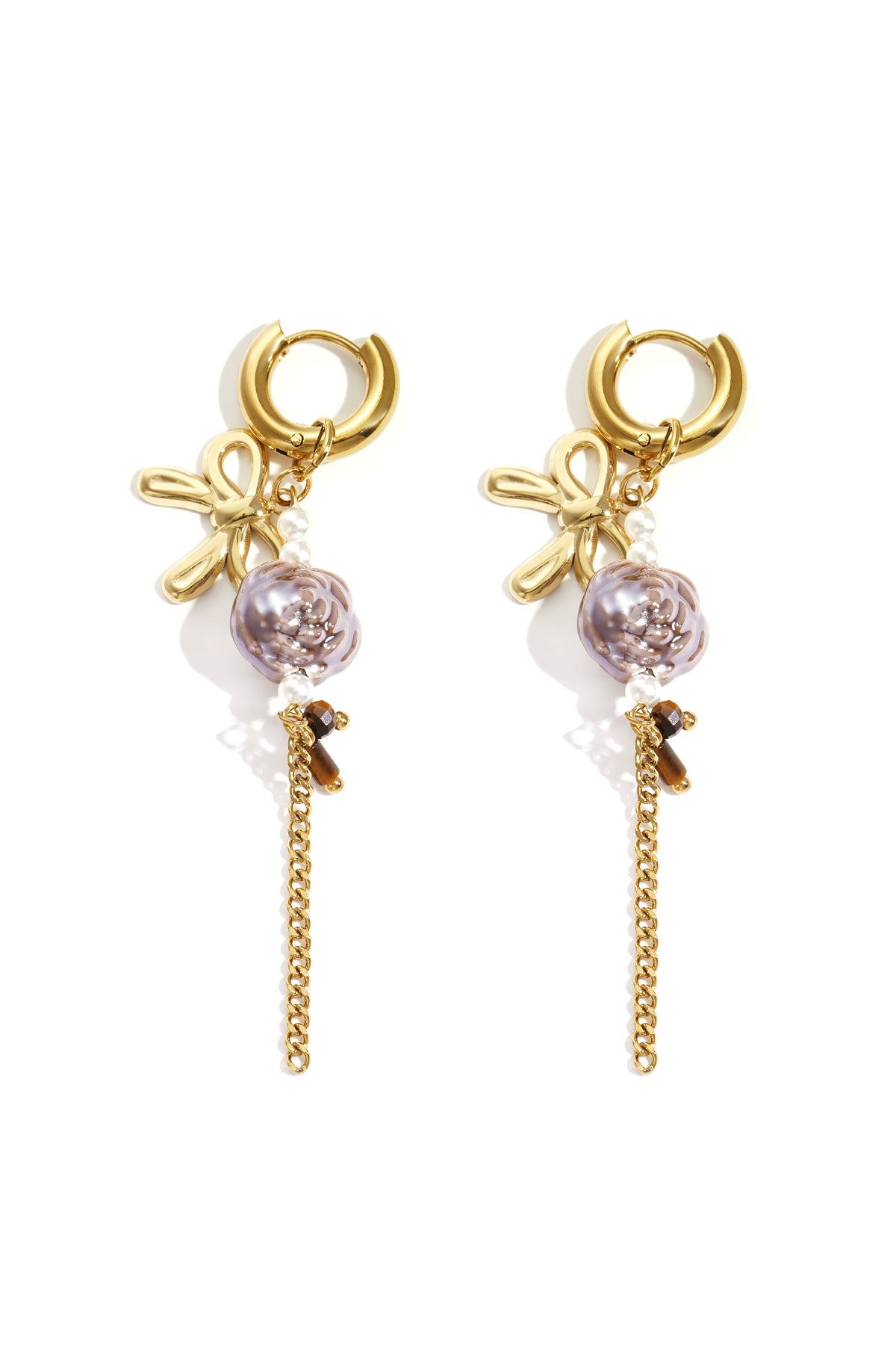 Stainless Steel Drop Earrings Flower Casual Daily Simple Series Women's jewelry