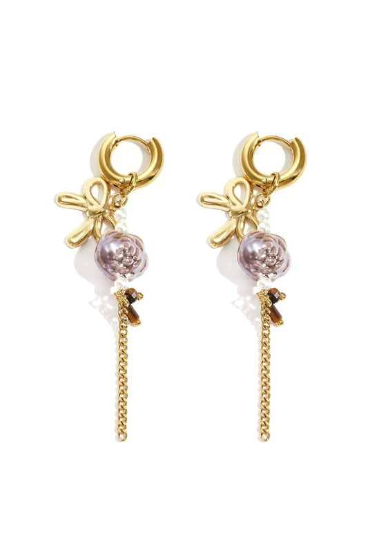 Stainless Steel Drop Earrings Flower Casual Daily Simple Series Women's jewelry