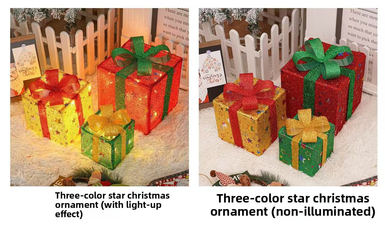Christmas Decorative Light Gift Box Set with Remote Control