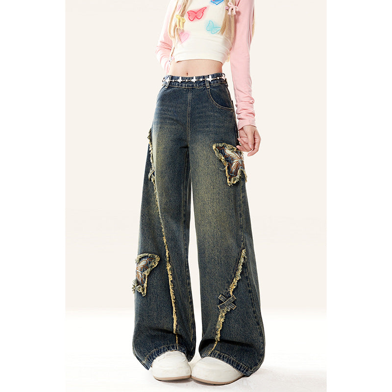 Side-zip wide-leg pants