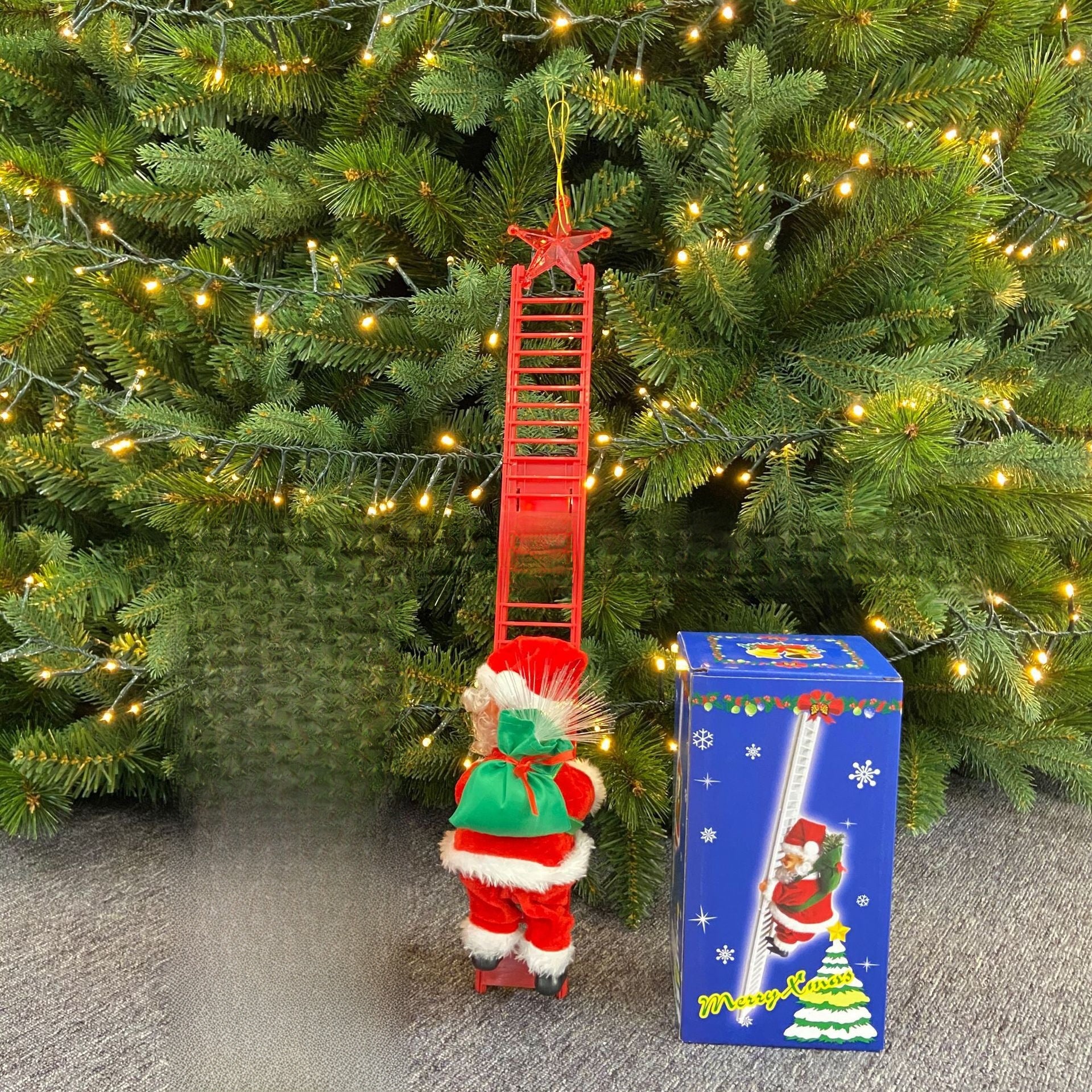 Electric Climbing Santa Claus Christmas Decoration with Music