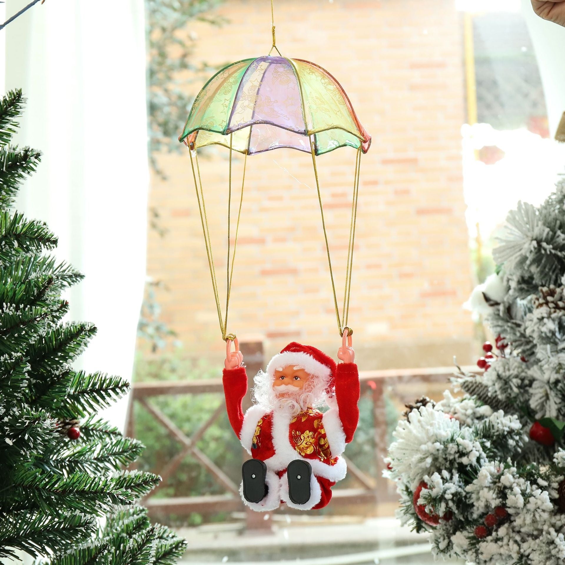Electric Climbing Santa Claus Christmas Decoration with Music