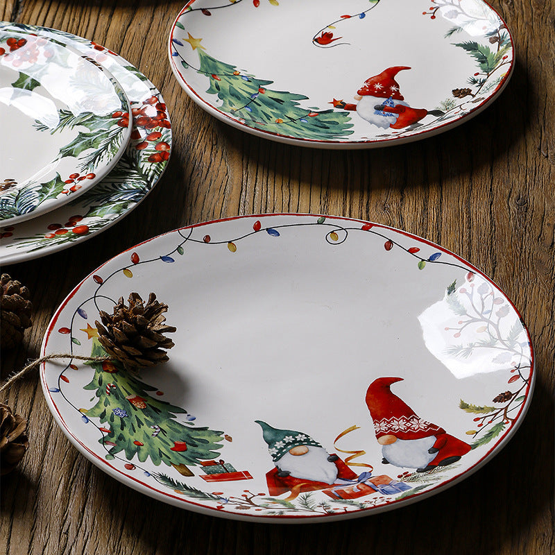 Christmas Themed Ceramic Dinner Plate