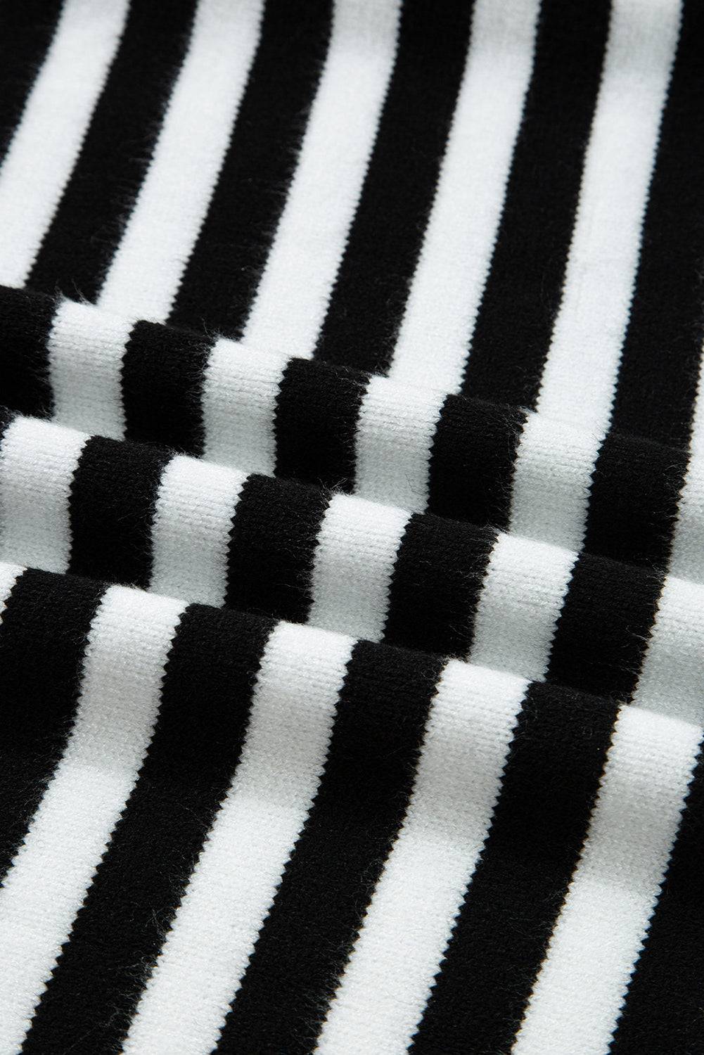 Close-up of black and white striped fabric