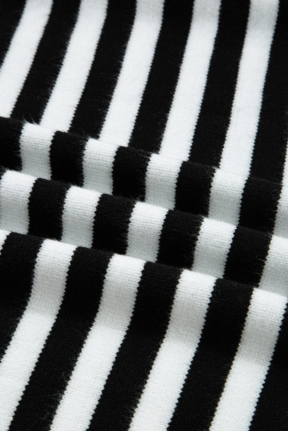 Close-up of black and white striped fabric