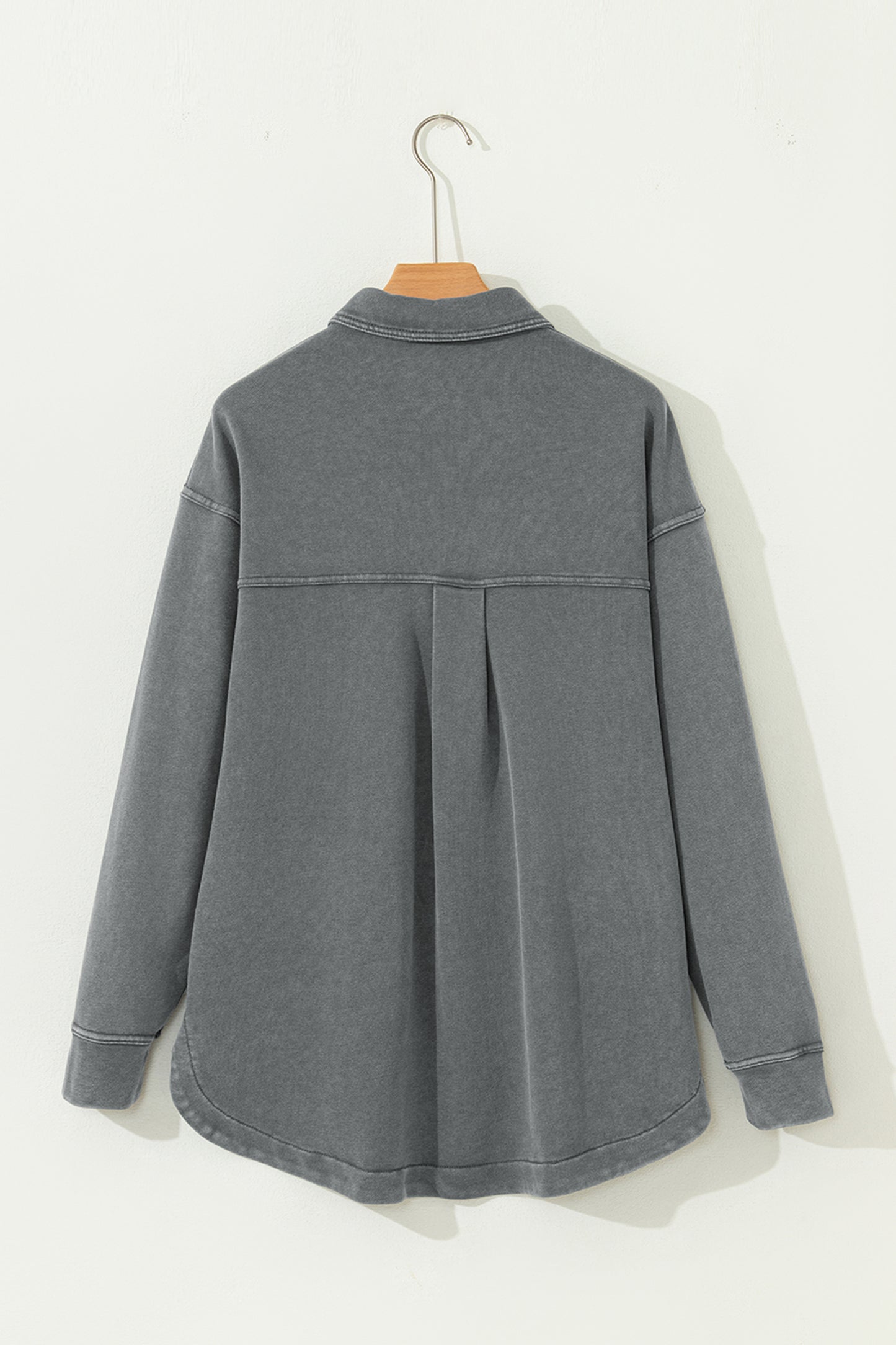 Drop Shoulder Shacket with Side Slit